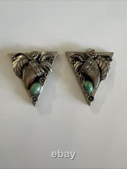 Collier en argent sterling avec aigle en or et turquoises navajo amérindiennes