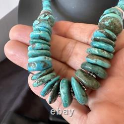 Collier en argent sterling avec perles Navajo turquoise bleues graduées 18 18319
