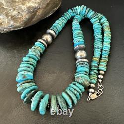 Collier en argent sterling avec perles Navajo turquoise bleues graduées 18 18319