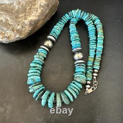 Collier en argent sterling avec perles Navajo turquoise bleues graduées 18 18319