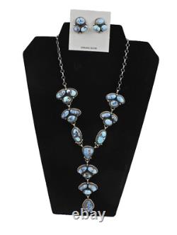 Collier en argent sterling avec turquoise des collines dorées fait main par un Amérindien Navajo
