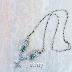 Collier en argent sterling et turquoise Fox du Nevada, amérindien Navajo - Martha Willeto