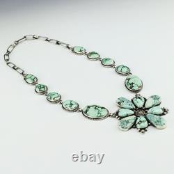 Collier en argent sterling et variscite navajo amérindien par Randall Endito