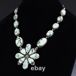 Collier en argent sterling et variscite navajo amérindien par Randall Endito