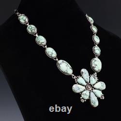 Collier en argent sterling et variscite navajo amérindien par Randall Endito