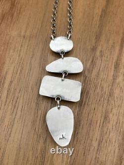 Collier en argent sterling fait à la main Navajo amérindien multicolore de 18 pouces