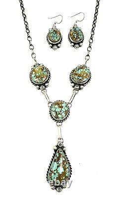 Collier en argent sterling fait main Navajo avec turquoise naturelle d'Amérindiens