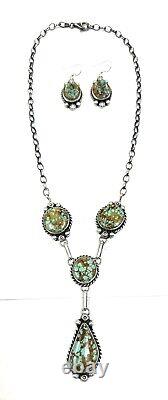 Collier en argent sterling fait main Navajo avec turquoise naturelle d'Amérindiens
