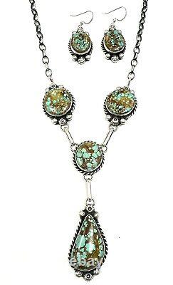 Collier en argent sterling fait main Navajo avec turquoise naturelle d'Amérindiens