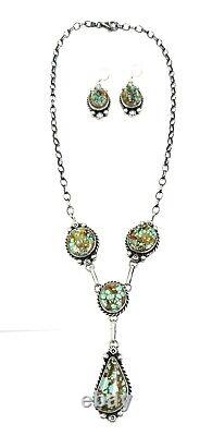 Collier en argent sterling fait main Navajo avec turquoise naturelle d'Amérindiens