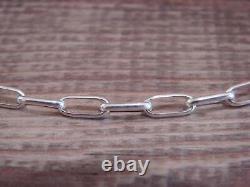 Collier en argent sterling fait main par un Amérindien de 24 pouces Sally Shi