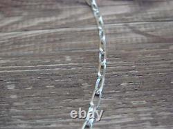 Collier en argent sterling fait main par un Amérindien de 24 pouces Sally Shi