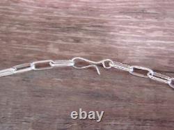 Collier en argent sterling fait main par un Amérindien de 24 pouces Sally Shi