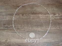 Collier en argent sterling fait main par un Amérindien de 24 pouces Sally Shi
