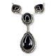 Collier En Argent Sterling Onyx Navajo De L'incroyable Reggie Haskie, Amérindien.