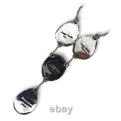 Collier en argent sterling onyx Navajo de l'incroyable Reggie Haskie, Amérindien.