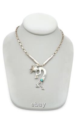 Collier en argent sterling turquoise Navajo Amérindien Glenn et Irene Sandoval