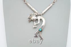Collier en argent sterling turquoise Navajo Amérindien Glenn et Irene Sandoval
