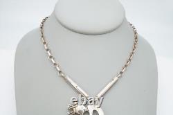 Collier en argent sterling turquoise Navajo Amérindien Glenn et Irene Sandoval