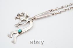 Collier en argent sterling turquoise Navajo Amérindien Glenn et Irene Sandoval
