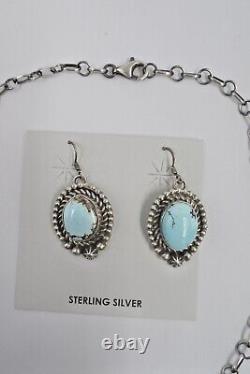 Collier en argent sterling turquoise des collines dorées fait main par un Amérindien Navajo