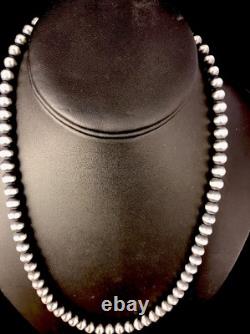 Collier en cône avec crochet et œil de 20, perles en argent sterling 5 mm amérindiennes Navajo