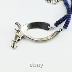 Collier en fleur en argent sterling et lapis-lazuli navajo amérindien par Gary Custer
