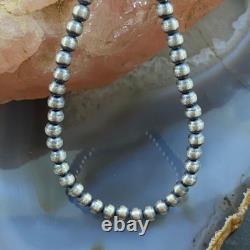 Collier en perles Navajo de 4 mm en argent sterling, longueur 24 pour femmes