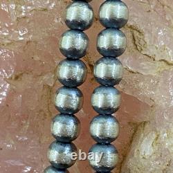 Collier en perles Navajo de 4 mm en argent sterling, longueur 24 pour femmes
