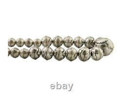 Collier en perles Navajo en argent 925 turquoise artiste amérindien années 80