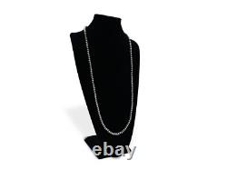 Collier en perles Navajo en argent sterling 9 mm d'Amérindien, 40 perles en fil simple