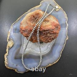 Collier en perles Navajo en argent sterling longueur 18 / 4 mm pour femmes