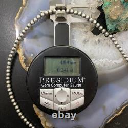 Collier en perles Navajo en argent sterling longueur 18 / 4 mm pour femmes