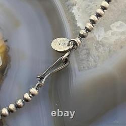 Collier en perles de Navajo en argent sterling de 3 mm, 18 pouces, pour femmes.