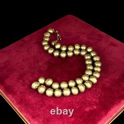 Collier en perles de banc Navajo en argent sterling vintage antique de 30g