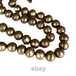 Collier en perles de banc Navajo en argent sterling vintage antique de 30g