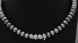 Collier en perles de nacre de 32 pouces de Leo Harvey LH Sterling, Amérindien Navajo, 117,3 g