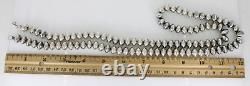 Collier en perles de nacre de 32 pouces de Leo Harvey LH Sterling, Amérindien Navajo, 117,3 g
