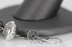 Collier en perles de nacre de 32 pouces de Leo Harvey LH Sterling, Amérindien Navajo, 117,3 g
