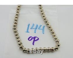 Collier en perles navajo en argent 925 turquoise artiste amérindien c. années 80