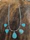 Collier En Turquoise Amérindien Par La Bijoutière Navajo Nila Johnson