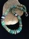 Collier En Turquoise Verte Graduée Amérindien Navajo En Argent Sterling 20