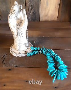 Collier et boucles d'oreilles assorties en argent sterling et turquoise amérindien Navajo