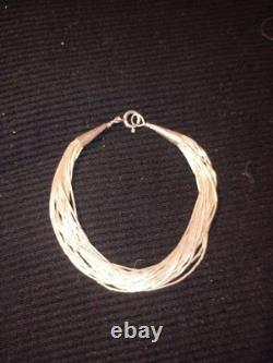 Collier et bracelet en argent à perles liquides amérindien Navajo