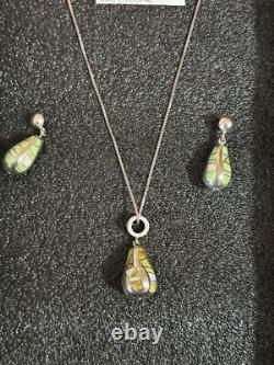 Collier exceptionnel unique en argent sterling Navajo, fabriqué par Wilson Davis, ensemble assorti