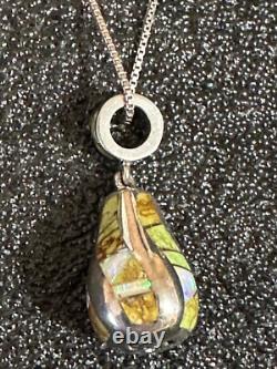 Collier exceptionnel unique en argent sterling Navajo, fabriqué par Wilson Davis, ensemble assorti