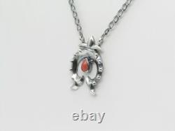 Collier fait main Navajo amérindien en argent sterling et en huître épineuse