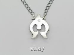 Collier fait main Navajo amérindien en argent sterling et en huître épineuse