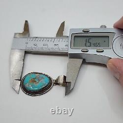 Collier pendentif en argent sterling et turquoise de Herman Lee, Amérindien Navajo
