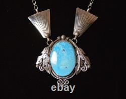 Collier pendentif en argent sterling et turquoise navajo par Jennifer Cayditto